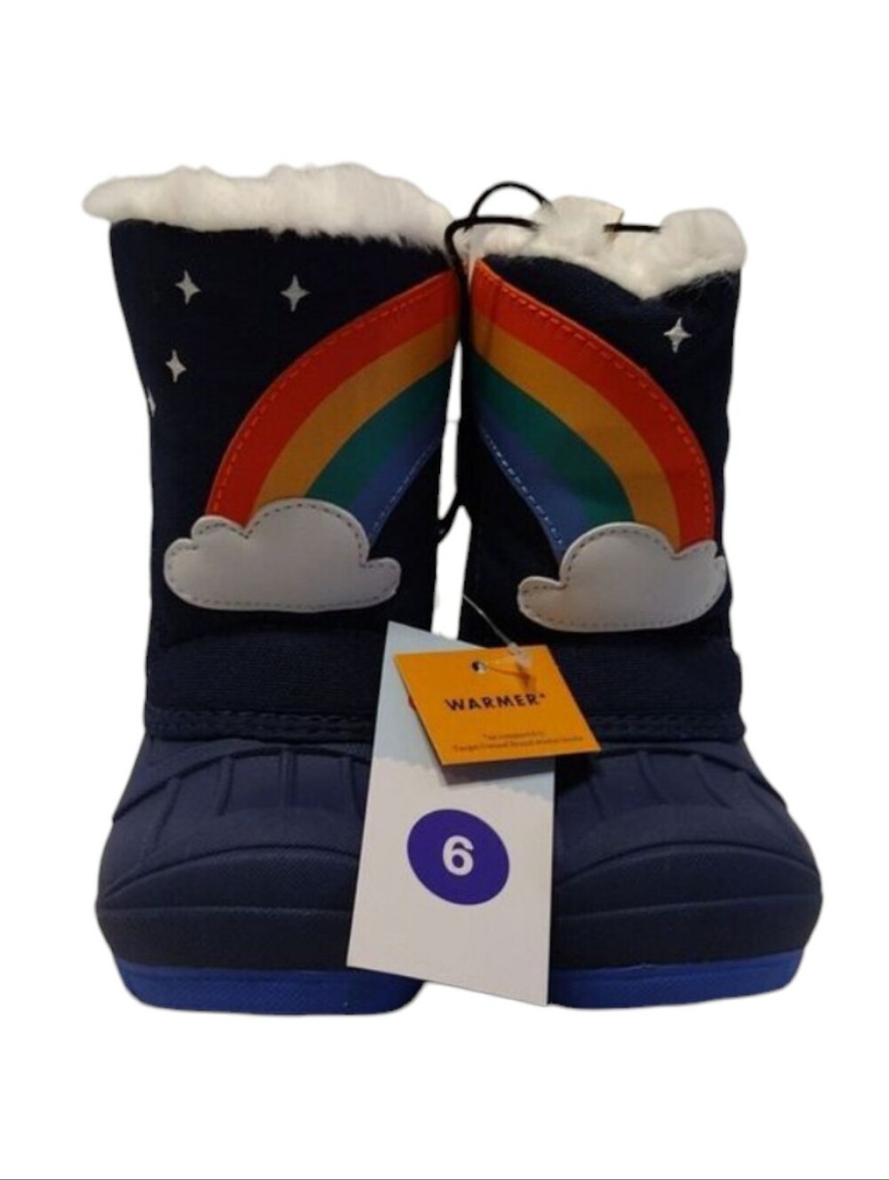 CONSIGNMENT! Cat & Jack Frankie Girl's Winter Snow Boots Navy Blue Rainbow!